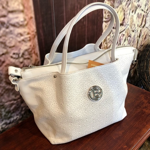 BALDININI WHITE LEATHER HANDBAG - Picture 1 of 7
